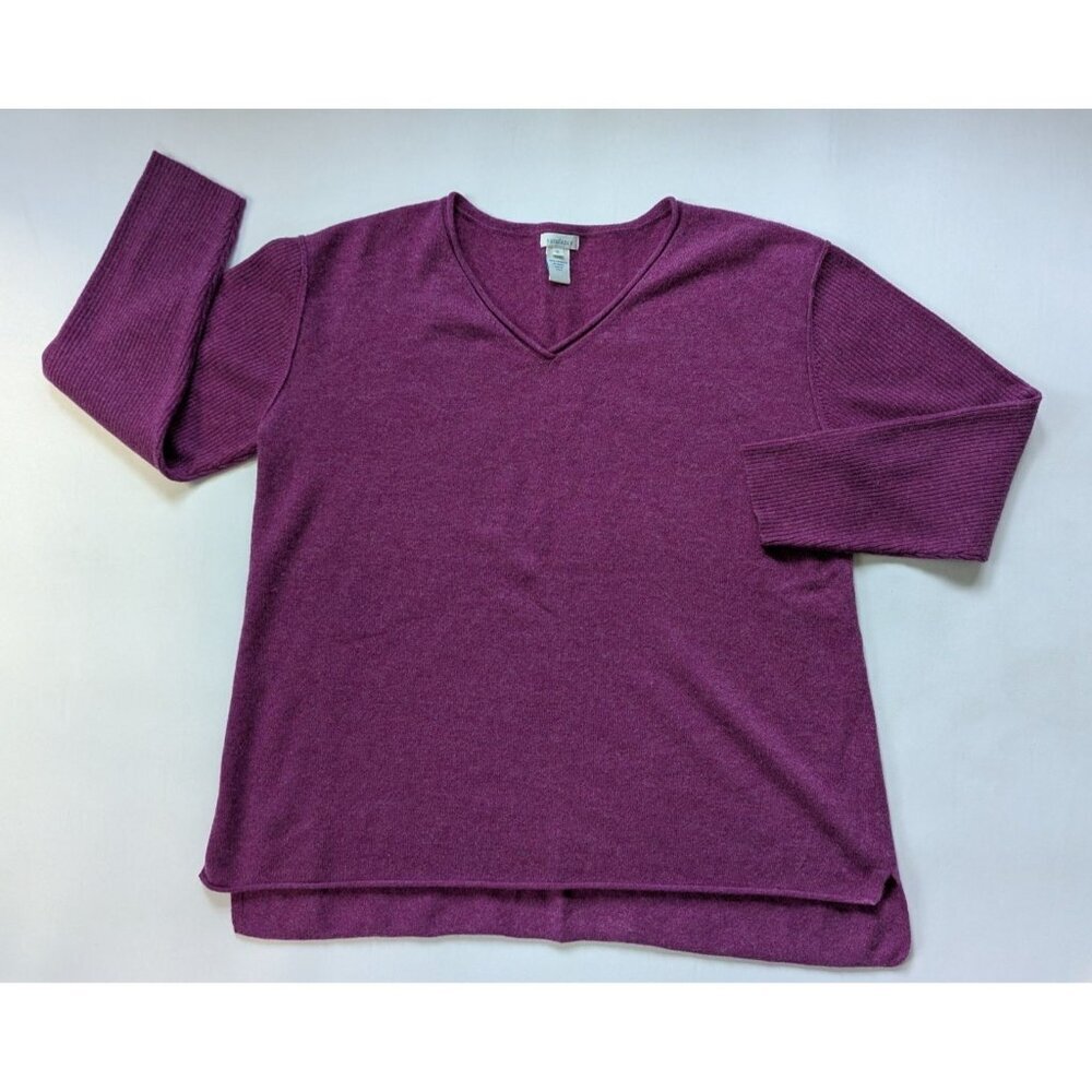 Sundance Cashmere Purple V-Neck Sweater - Picture 7 of 11